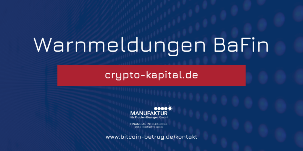 Warnmeldung der BaFin über die Website crypto-kapital.de