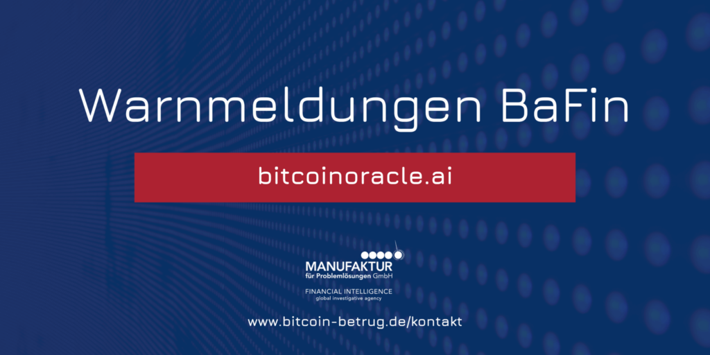 Warnmeldung der BaFin über die Website bitcoinoracle.ai