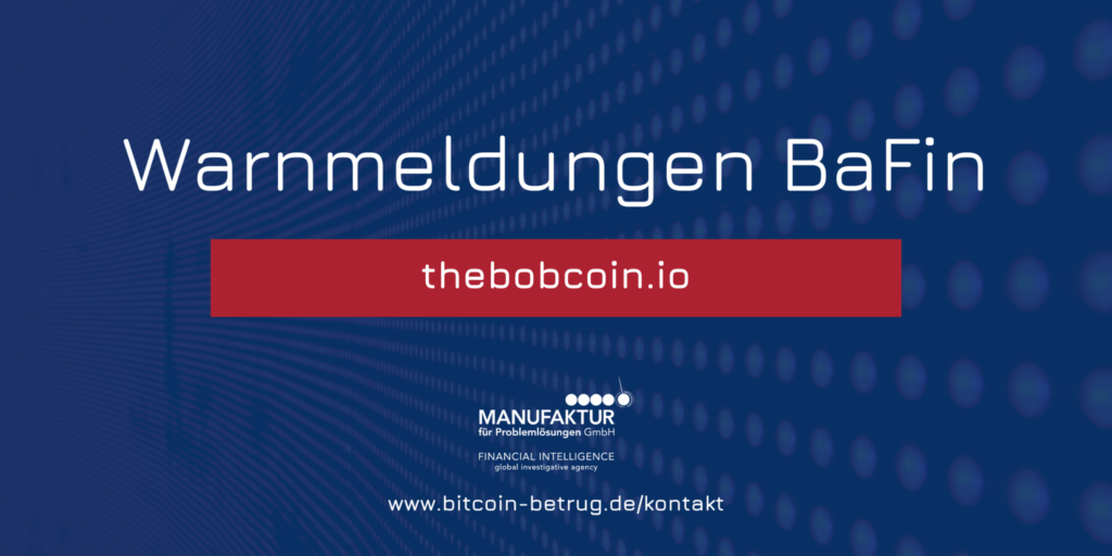 Warnmeldung der BaFin über die Website thebobcoin.io