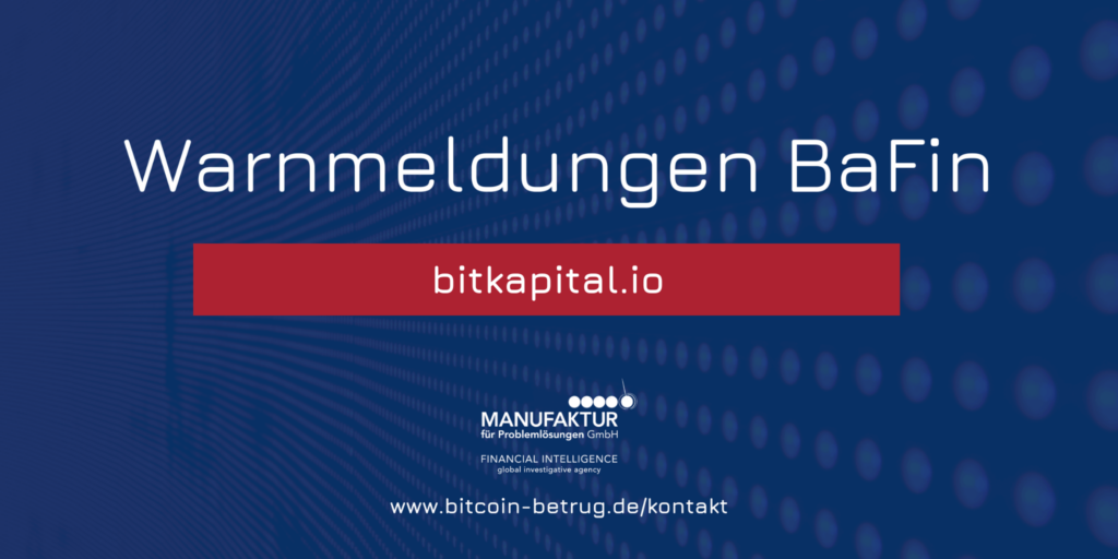Warnmeldung der BaFin über die Website bitkapital.io