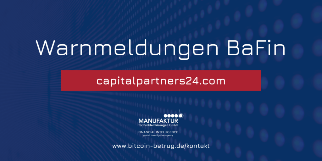 Warnmeldung der BaFin über die Website capitalpartners24.com