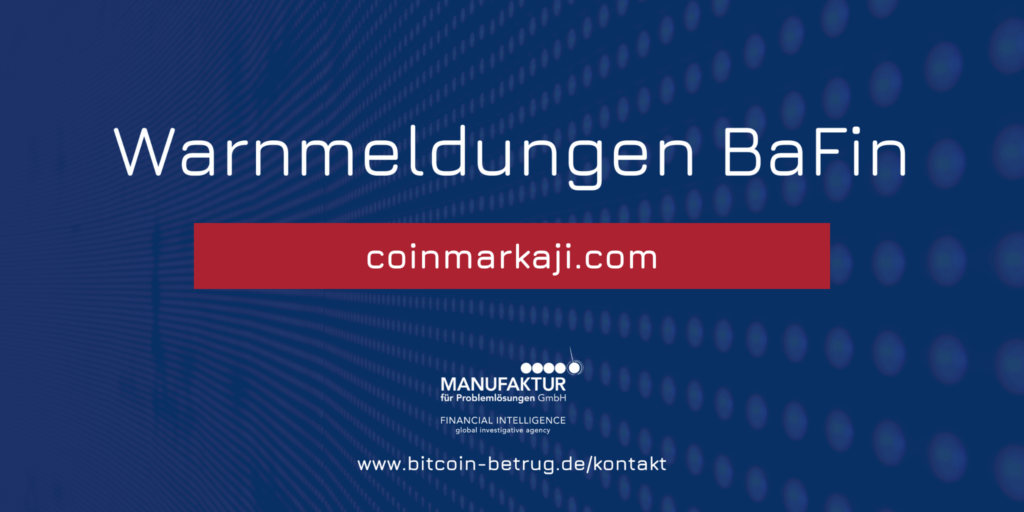 Warnmeldung der BaFin über die Website coinmarkaji.com