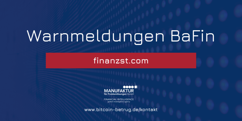 Warnmeldung der BaFin über die Website finanzst.com