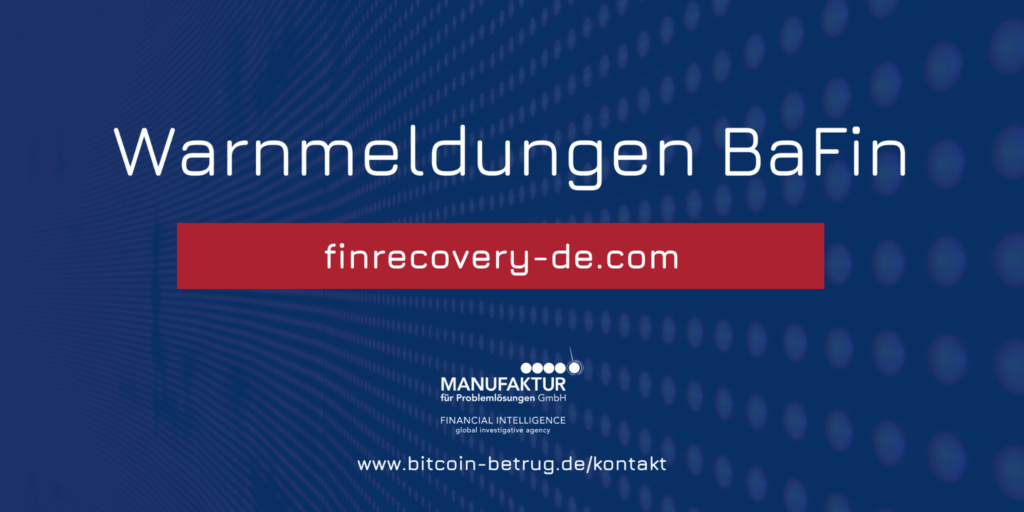 Warnmeldung der BaFin über die Website finrecovery-de.com