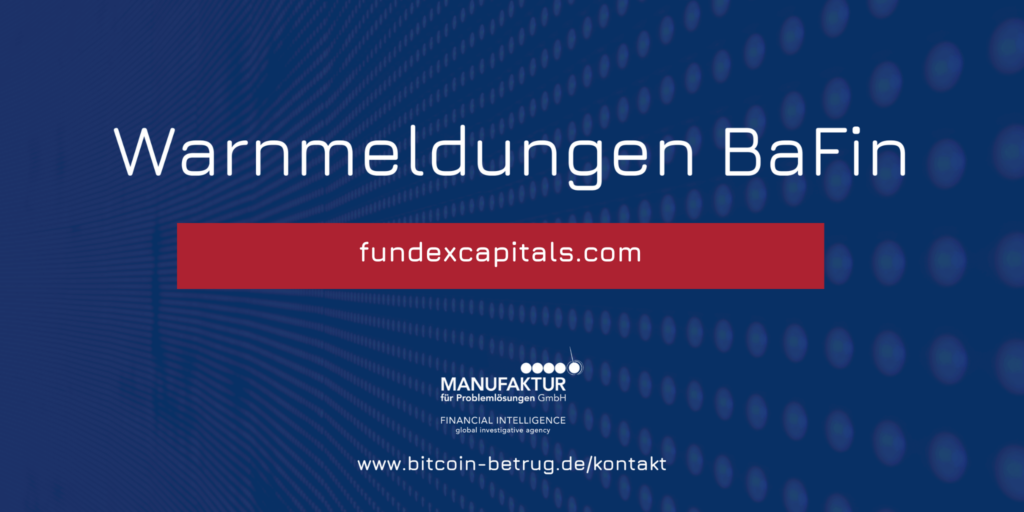 Warnmeldung der BaFin über die Website fundexcapitals.com