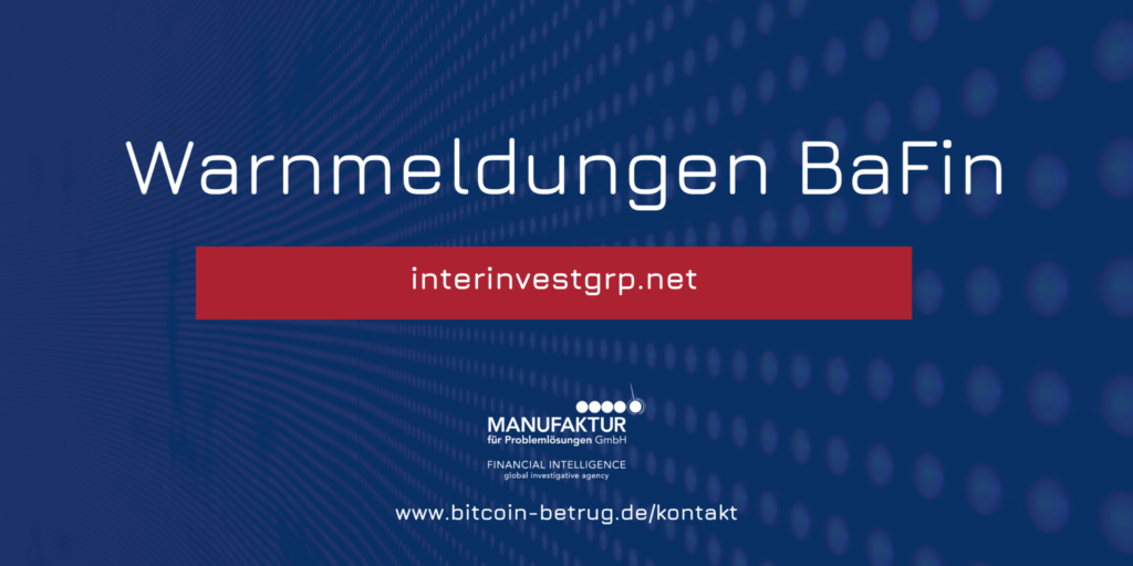 Warnmeldung der BaFin über die Website interinvestgrp.net