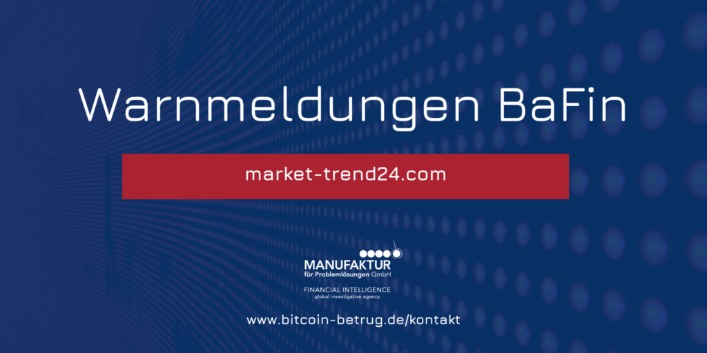 Warnmeldung der BaFin über die Website market-trend24.com