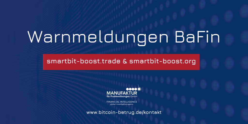 Warnmeldung der BaFin über die Websites smartbit-boost.trade und smartbit-boost.org