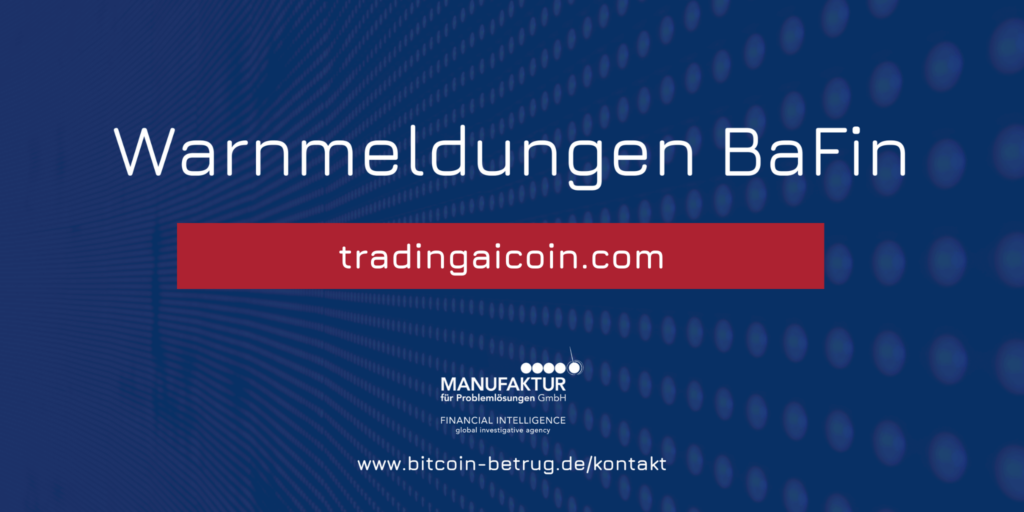 Warnmeldung der BaFin über die Website tradingaicoin.com